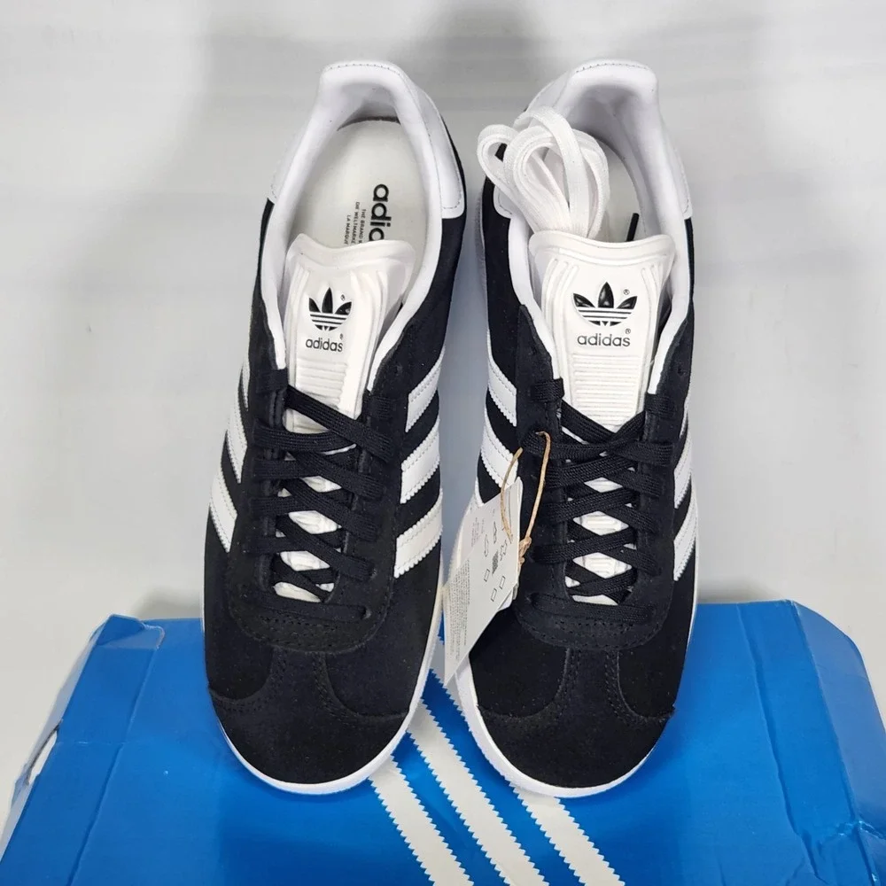 Adidas Gazelle Sneakers Mens Size 5 Black White Gold Suede Classic Shoes BB5476